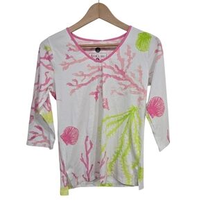 Ana Clare V-Neck Coral Tunic